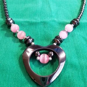 Bahamian Black Stone Necklace with Heart